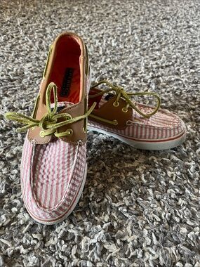 Sperry Top-Sider Bahama Seersucker Candy Stripe Boat Shoes Women's 7m